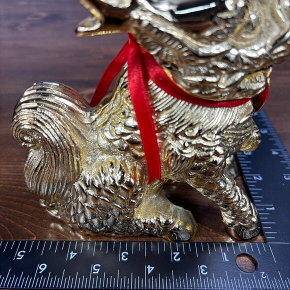 Gold Pixiu Statues Feng Shui Decor Pair of Chinese Dragon Lion Guardian Figures - Picture 12 of 14